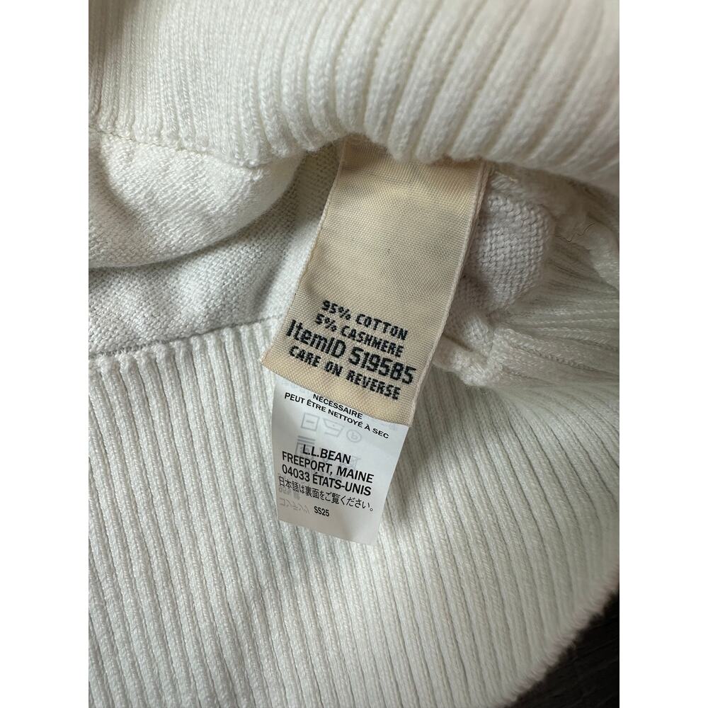LL Bean White Multi-Color Stripes Sweater Cotton Cashmere Blend Preppy XS - Picture 7 of 10